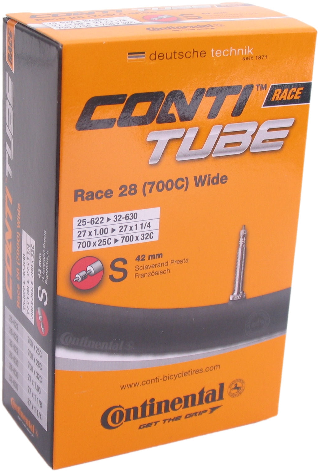 Continentale bannenzeger Tube 28 Zoll (25 32-622) FV 42mm schwaarz