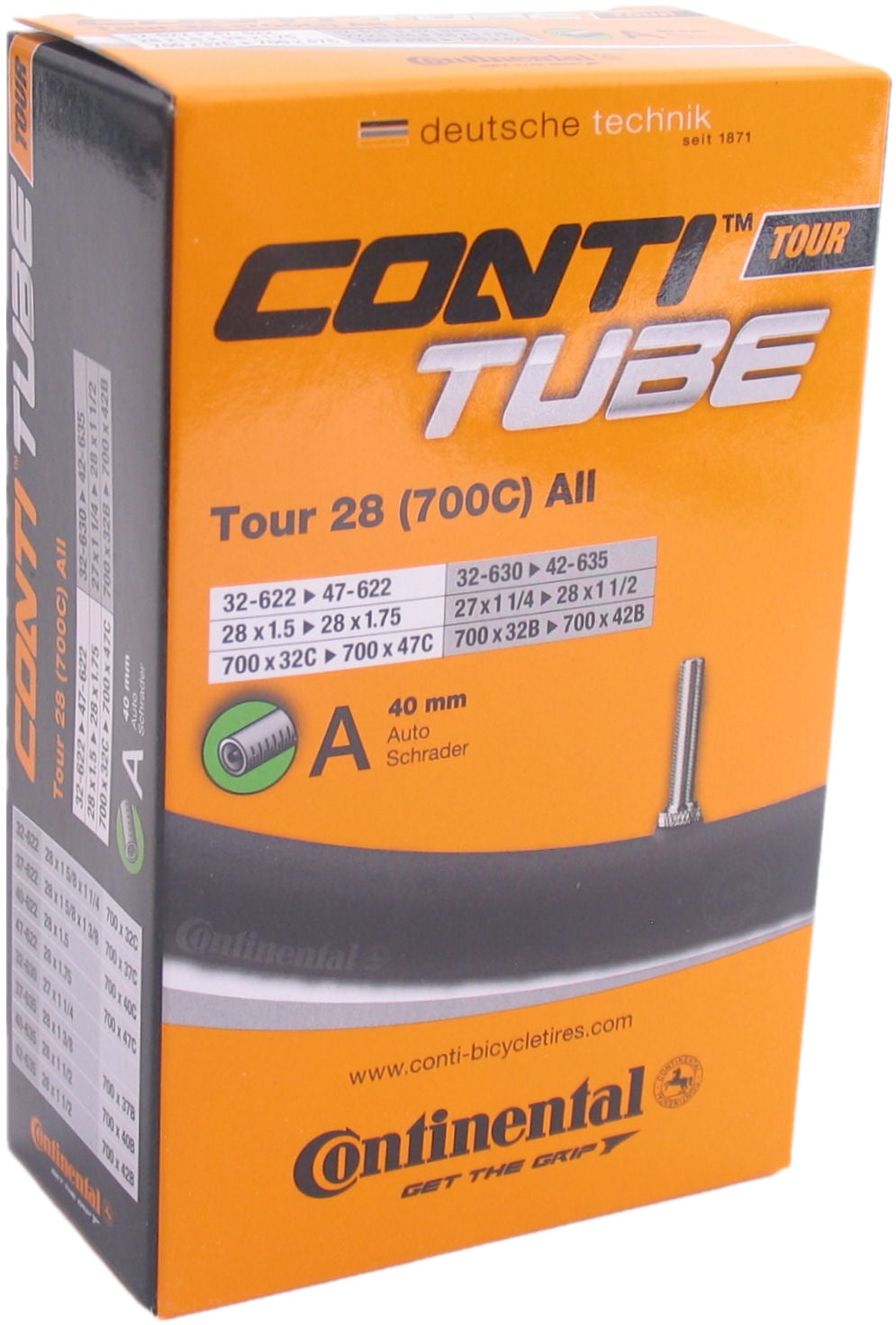 Continental Inner Tube Tour alle 28 Zoll (32-622 47-622) AV 40 mm