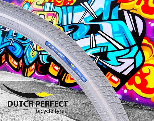 Dutchperfect Dæk af hollandsk perfekt 28 x 1,40 40-622mm anti-leak grå med refleksion