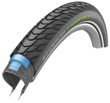 Schwalbe Dæk maraton E-plus Performance Line 28 x 2,00 50-622 mm sort med refleksion