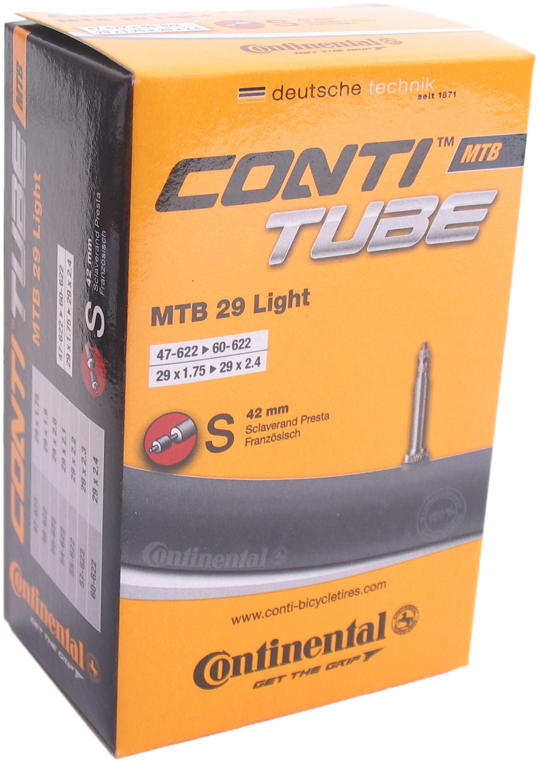 Continental Inner Tube 28 29 Light 47 62-662 SV42mm Valiel