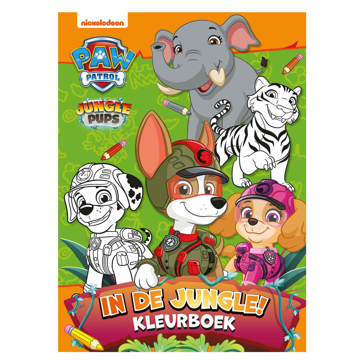Livre de coloriage Paw Patrol en gros ballon dans la jungle