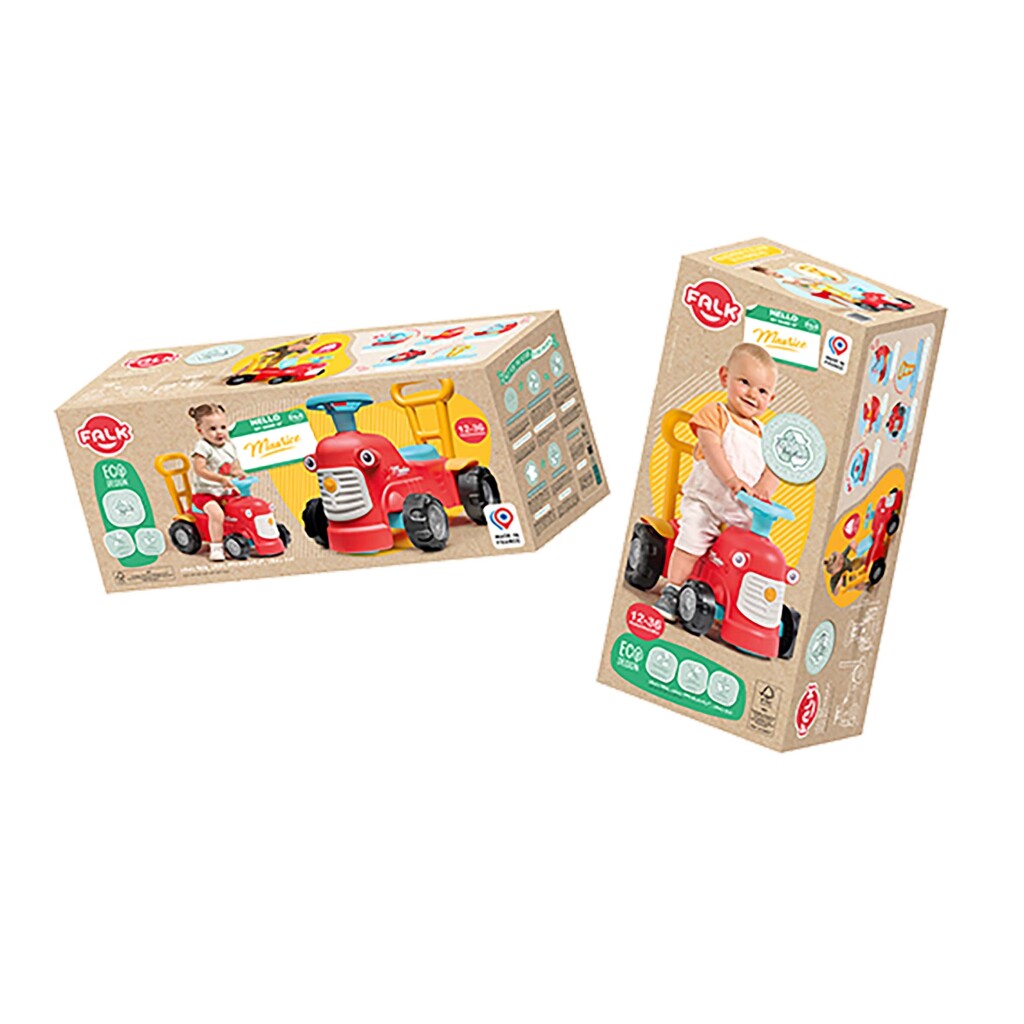 Tracteur Falk Walking Figure Maurice rouge - Tracteur jouet pour les tout-petits.