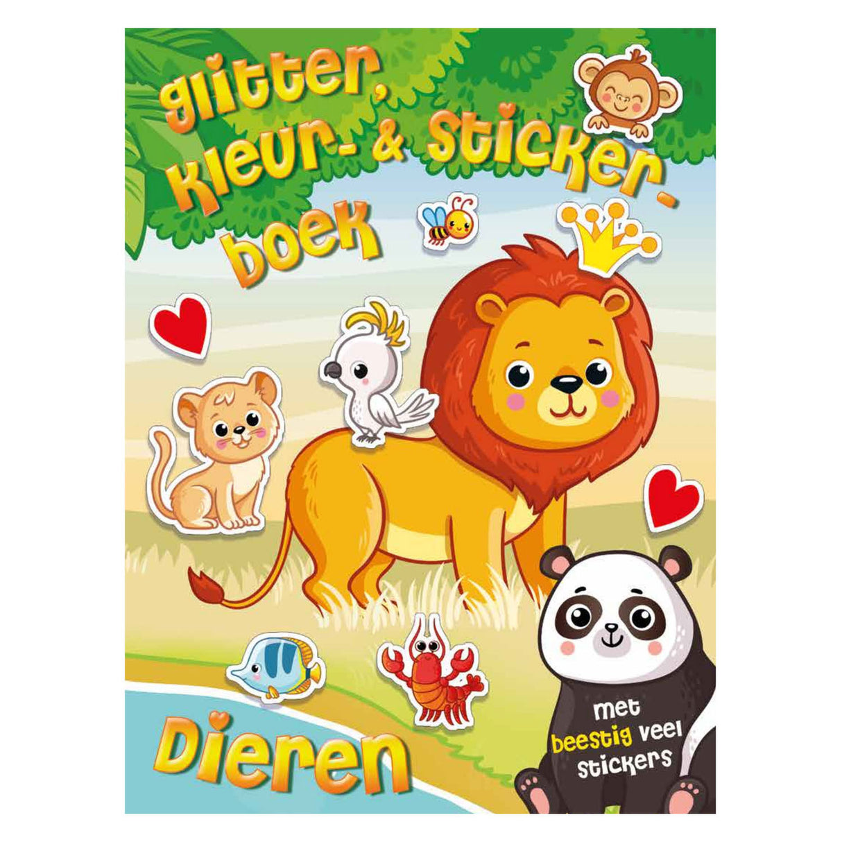 Glitter, Faarf an Sticker Buch- Déieren