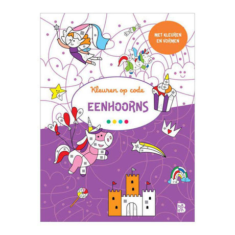 Coloriage de ballons par code: licornes 3+