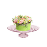 Idées 4 saisons bol sur pied verre ø23xh8cm rose