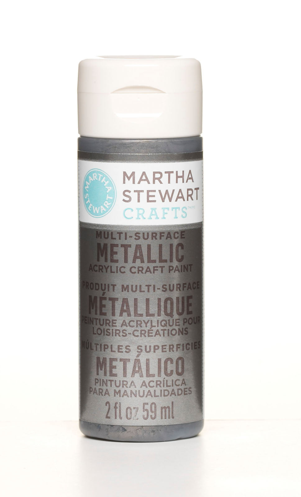 Martha Stewart • peinture 59 ml étain brossé métallisé