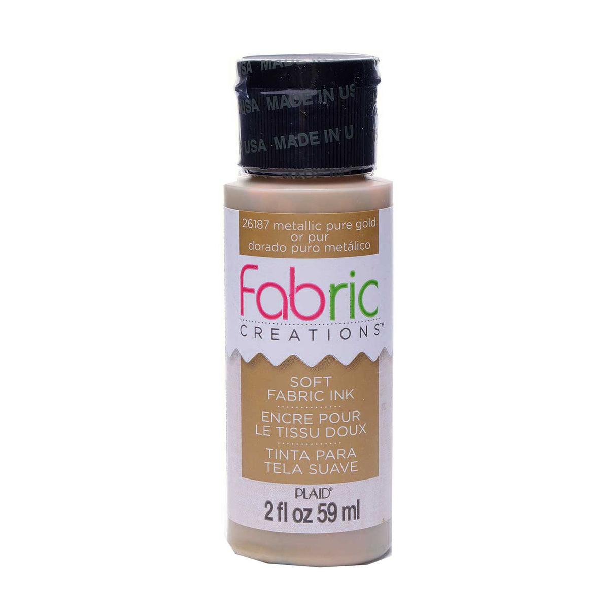 Créations tissus • encre textile douce 59ml or métallisé