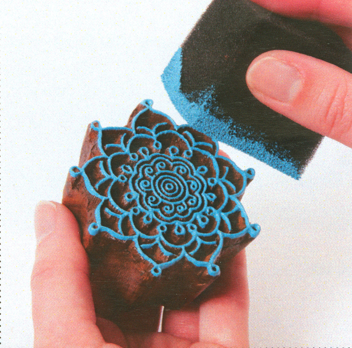 Créations en tissu • bordure impression bloc 7,6x4,5cm baroque