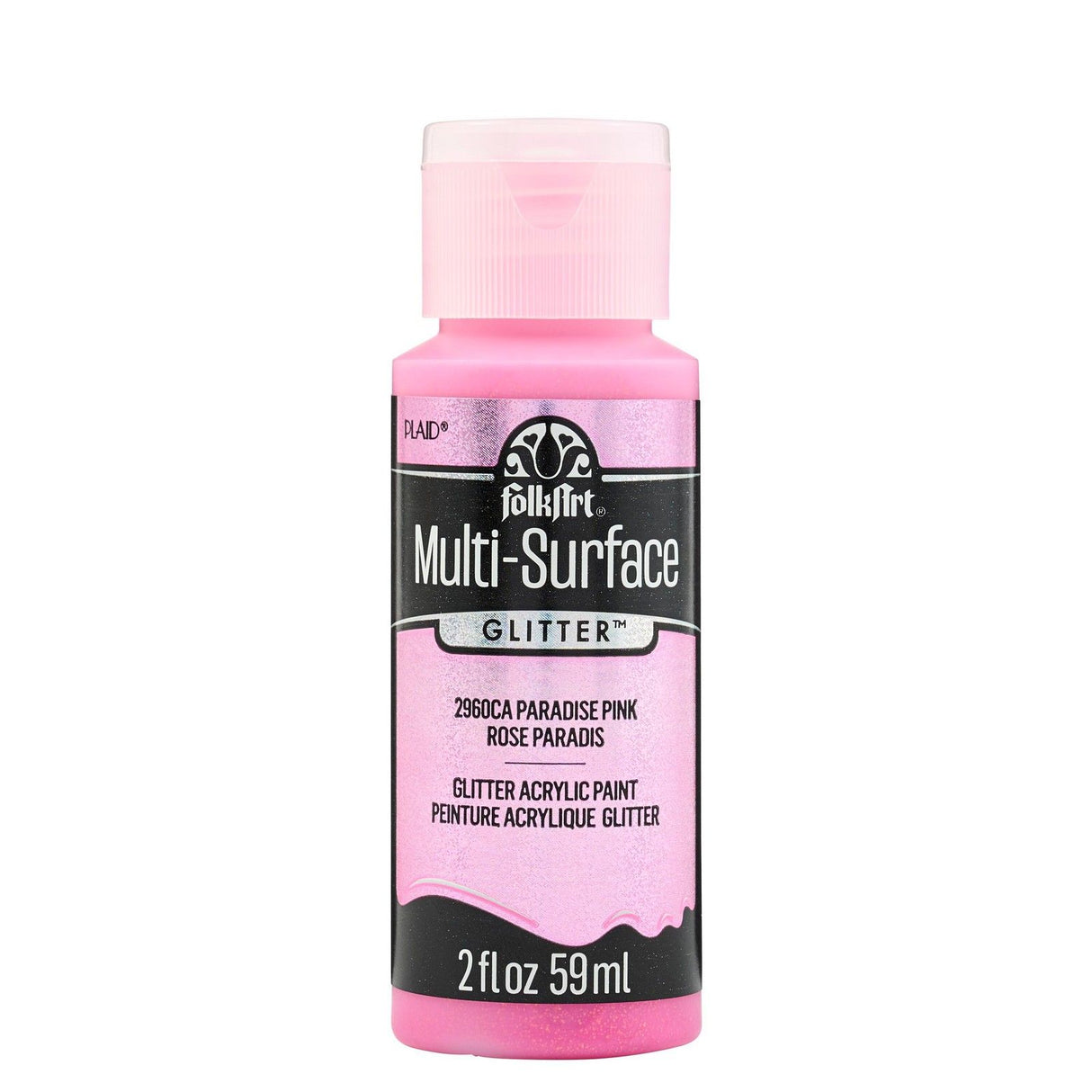Folkart • rose paradis pailleté multi-surfaces 59ml
