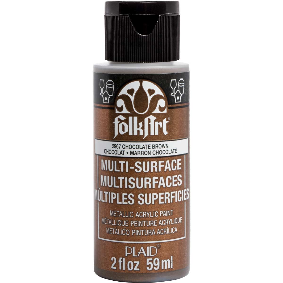 Folkart • Brun chocolat métallisé multi-surfaces 59ml