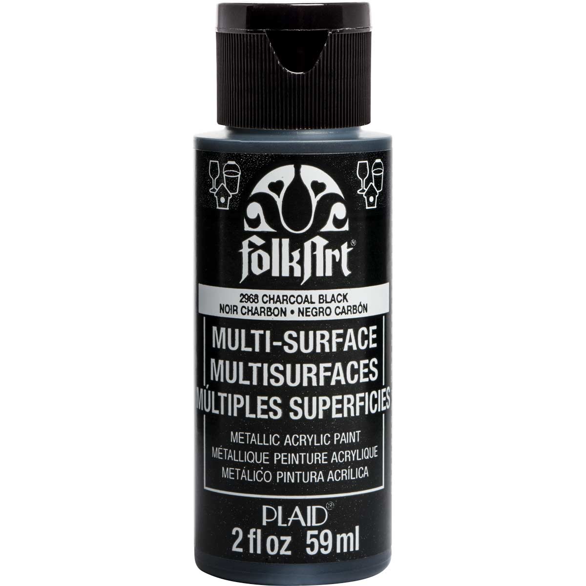 Folkart • charbon métallique multi-surfaces noir 59 ml