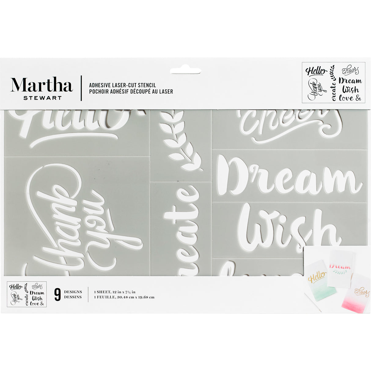 Martha Stewart • phrases au pochoir autocollantes x1