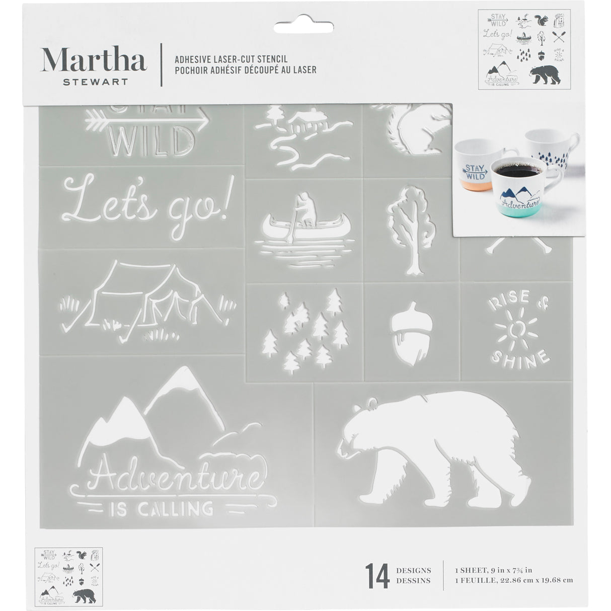 Martha Stewart • pochoir adhésif extérieur 1 feuille