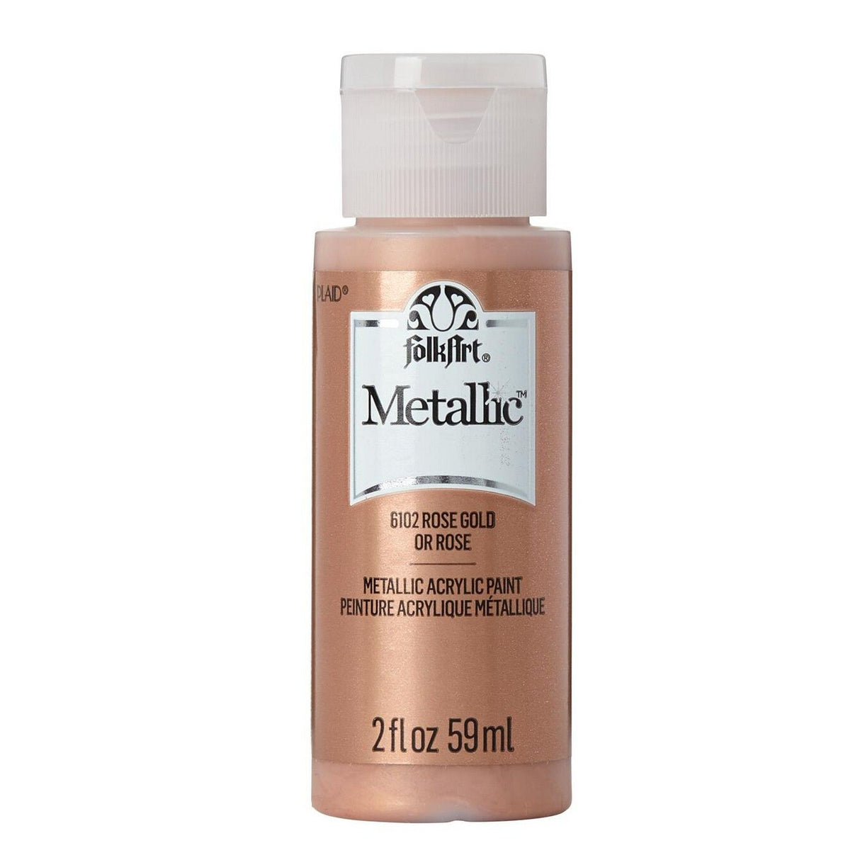 Folkart • peinture acrylique métallisée or rose 59ml