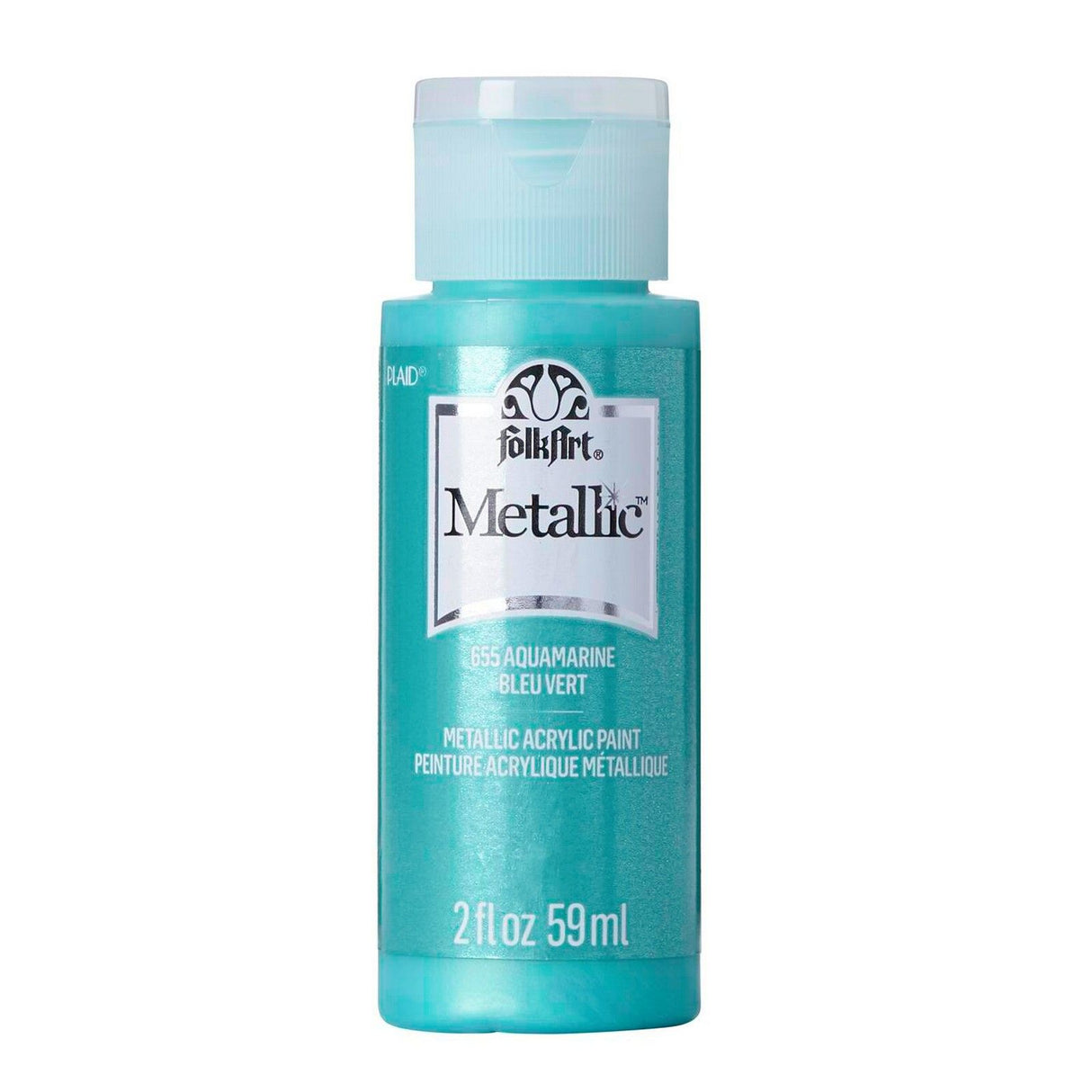 Folkart • peinture acrylique métallisée aigue-marine 59ml