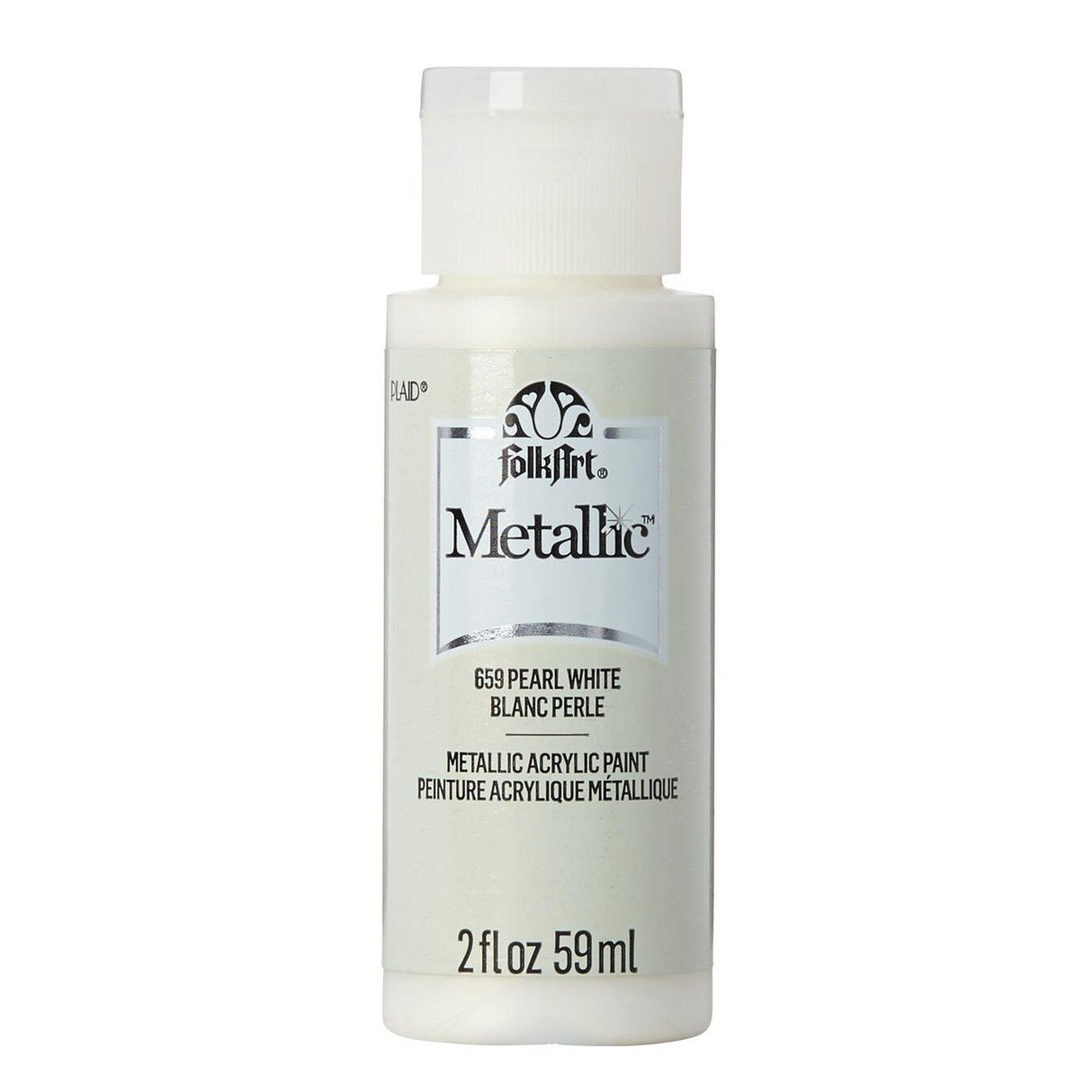 Folkart • peinture acrylique métallisée blanc nacré 59ml