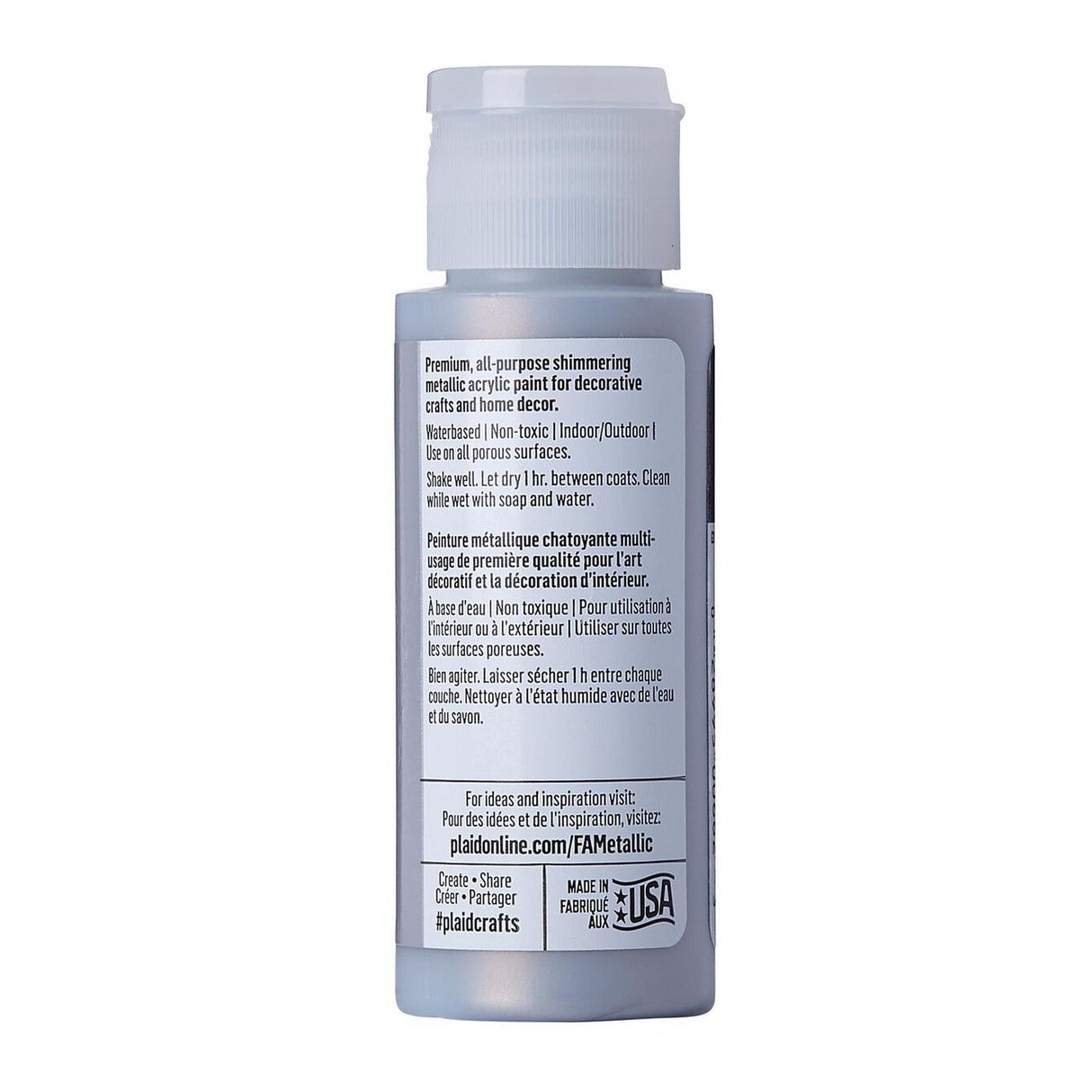 Folkart • peinture acrylique métallisée argent sterling 59ml