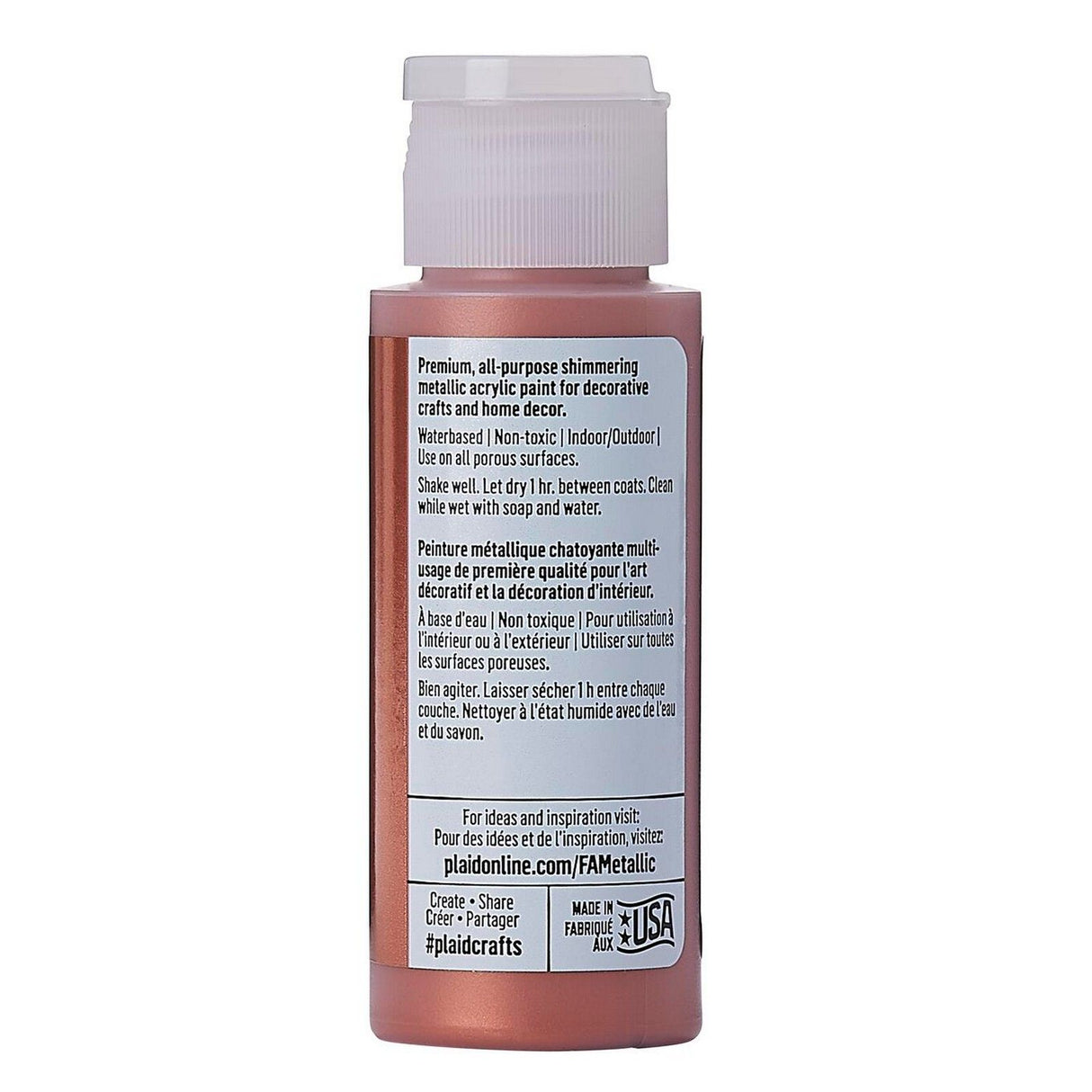 Folkart • peinture acrylique métallisée cuivre 59ml