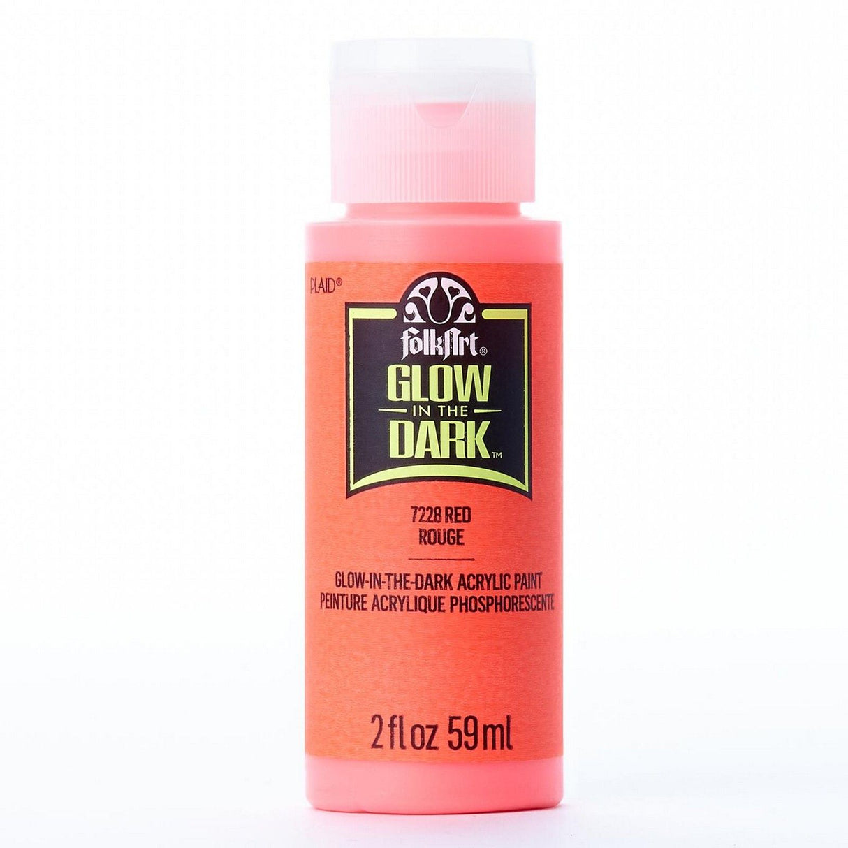 Folkart • brillent dans les couleurs sombres rouge brillent dans le noir 59 ml