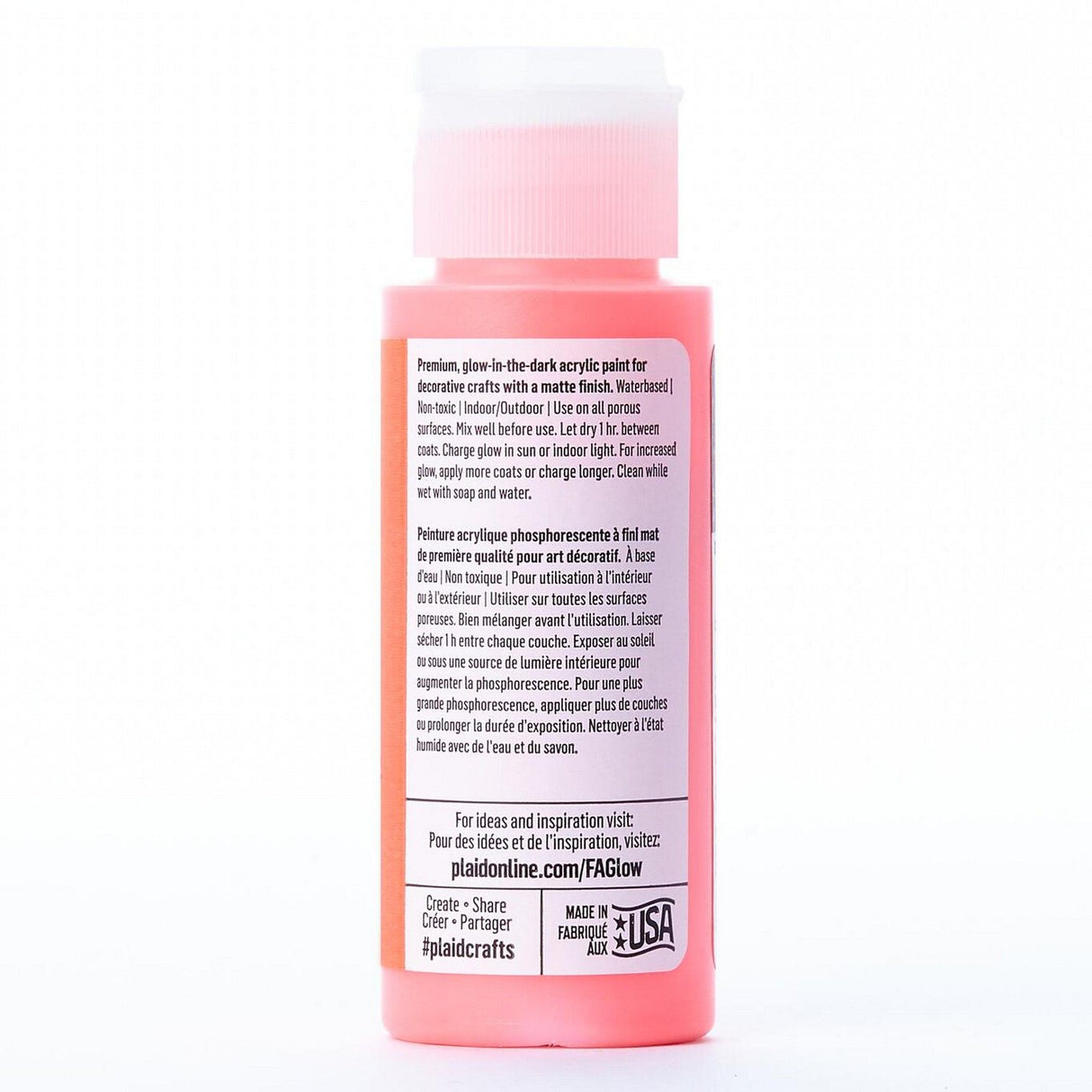 Folkart • brillent dans les couleurs sombres rouge brillent dans le noir 59 ml