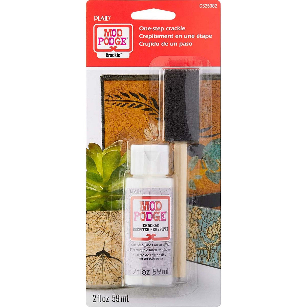 Mod podge • crépiter avec un pinceau en mousse