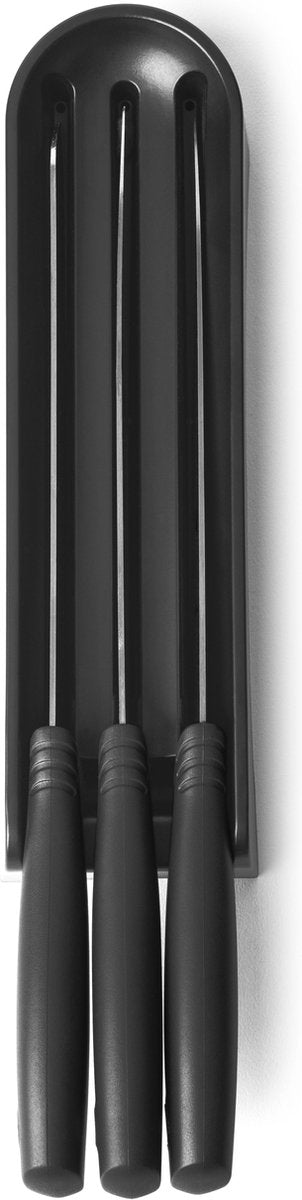 Tiroir bloc à couteaux Brabantia savoureux+ - avec 3 couteaux - gris foncé