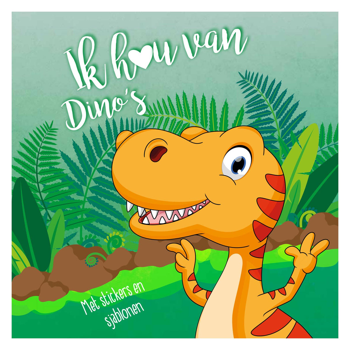 Sticker an Template Buch Ech hunn Dinosaurier