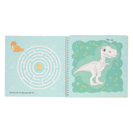 Mondikaart autocollant et modèle livre J'aime les dinosaures
