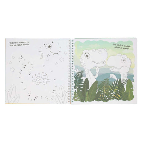 Mondikaart autocollant et modèle livre J'aime les dinosaures
