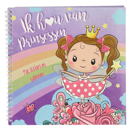 Mondikaart livre d'autocollants et de modèles J'aime les princesses