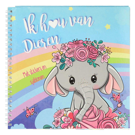 Mondikaart autocollant et modèle livre J'aime les animaux