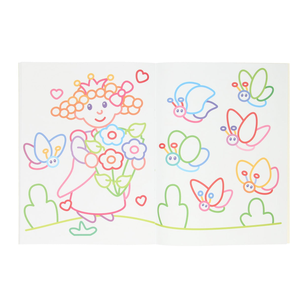 Cartes orales dikke lignes color colorie princesse