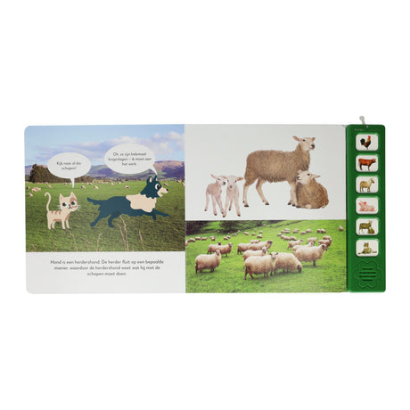 Les cartes Mondi écoutent le livre de sons des animaux de la ferme