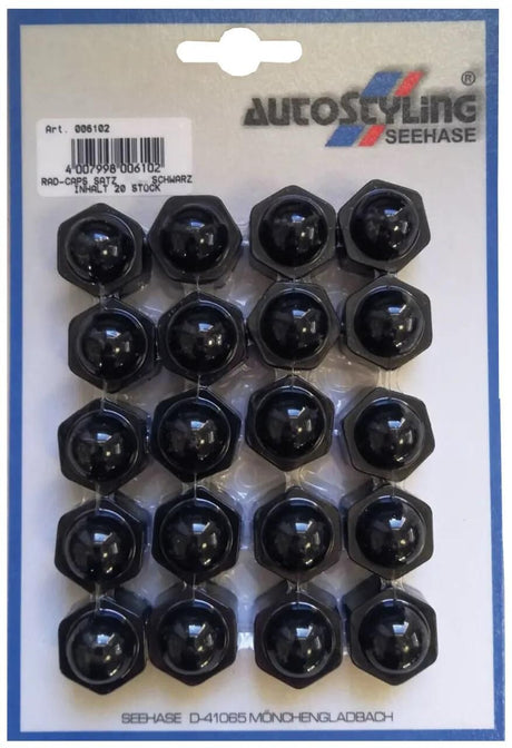 Autostyling seehase capuchon d'écrou de roue rad-caps rad-caps 19 mm sb noir 05