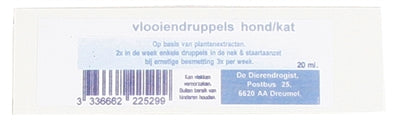 Animal Drogist Flea Drop de base d'huile naturelle