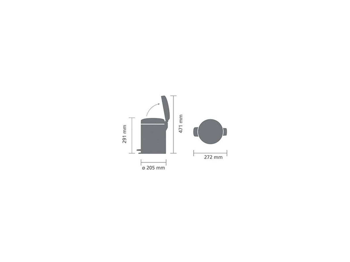 Brabantia poubelle à pédale 5l or métallisé