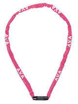 Axa antivol à chaîne rigide code rcc 120x3,5 avec housse en polyester - rose