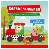 Livre et puzzle des éditeurs de lanternes forment des animaux de la ferme