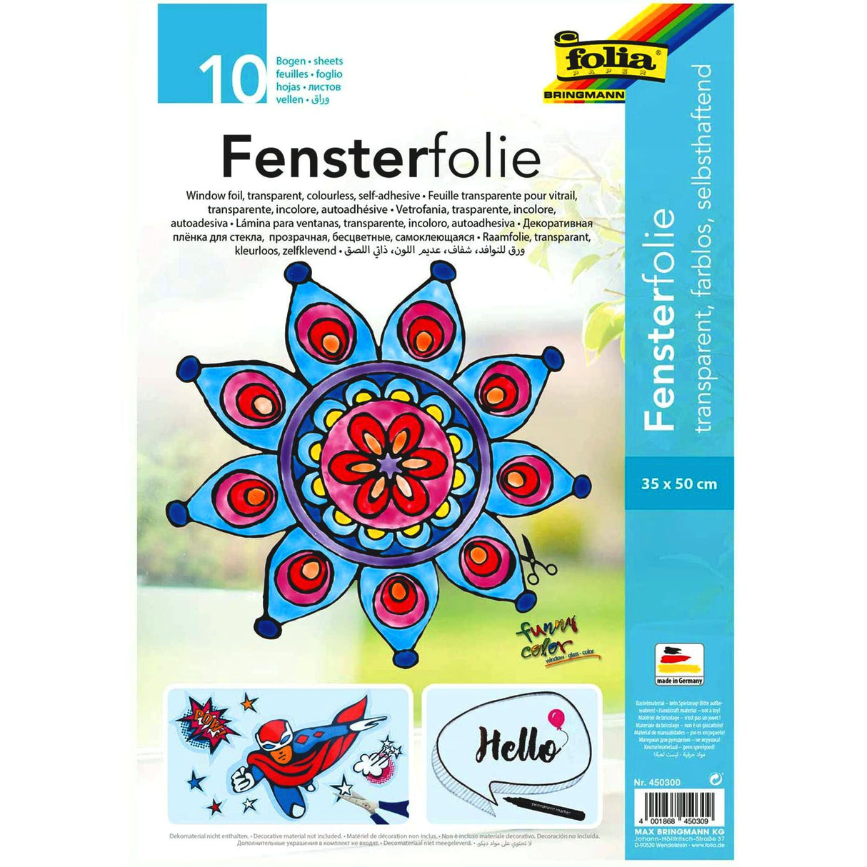 Folia • feuille de couleur pour fenêtre 35x50cm 5 pièces