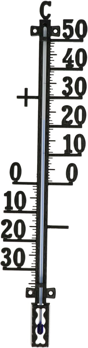 Tfa dostmann tfa buiten thermometer - analoog - metaal - zwart - 41 x 10 cm - buiten - tuindecoratie