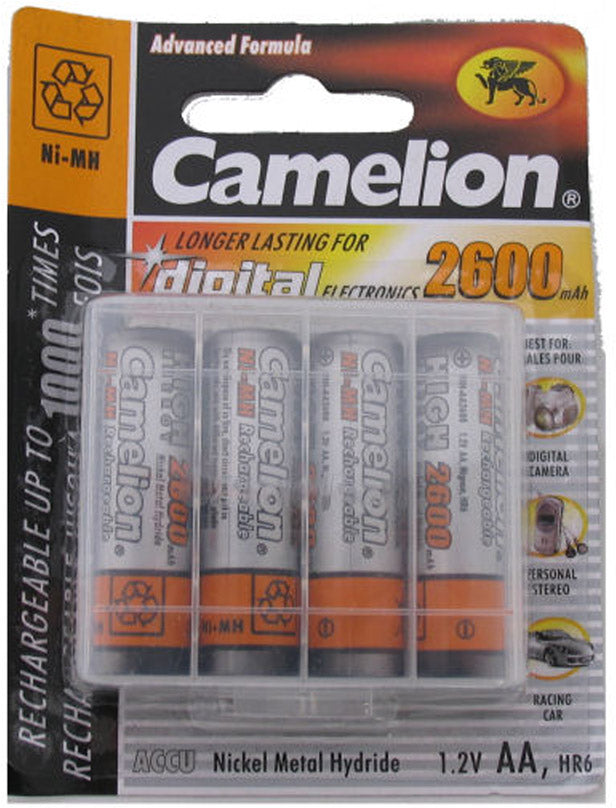 Camelion Battery laddningsbara AA LR06 NIMH 1,5V 2600 mAh (4 bitar)