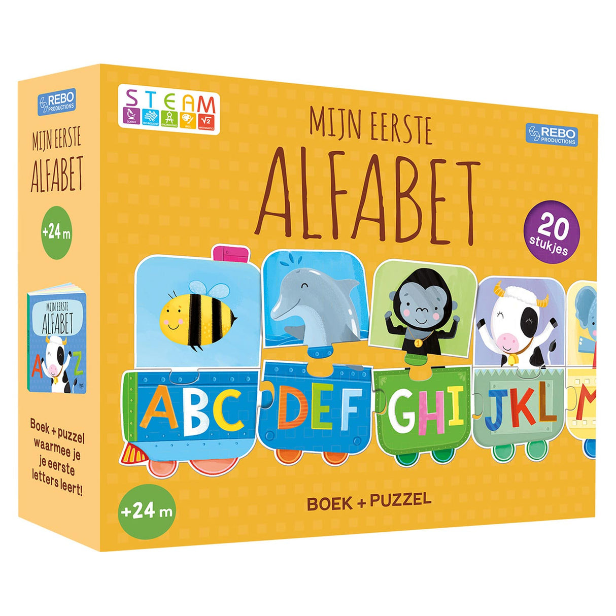 Mon premier train de puzzle alphabet + livre | 2 pièces