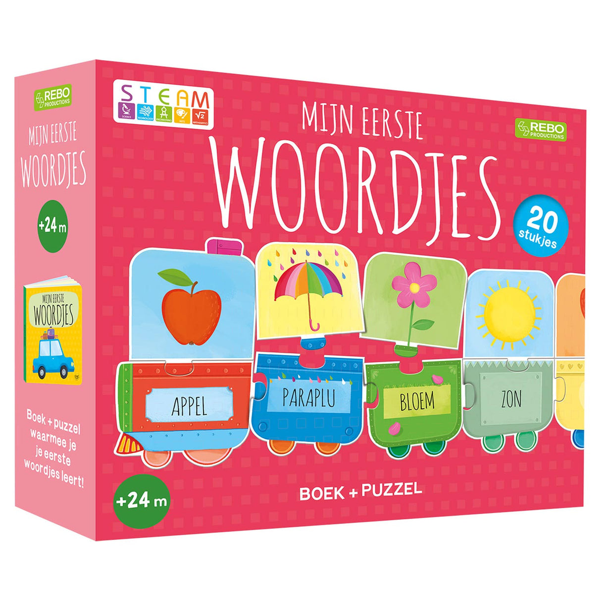 Rebo éditeurs rebo mots - livre + train puzzle