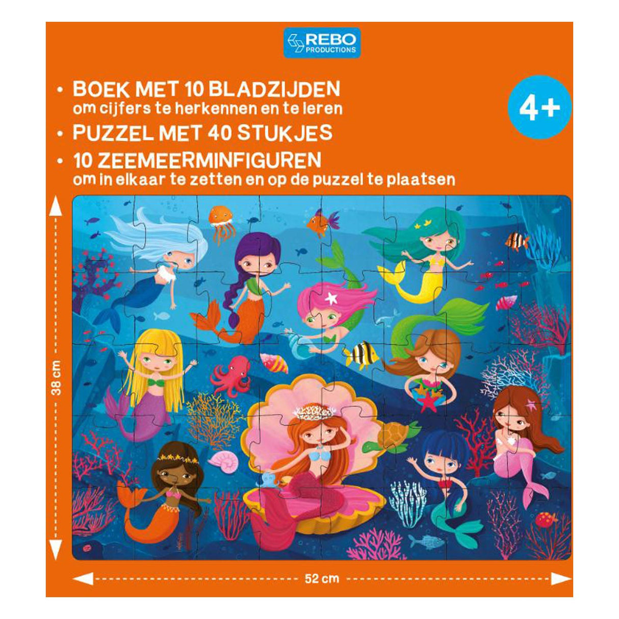 Rebo publishers boek, puzzel + 10 figuren - zeemeermin