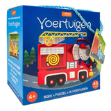 Livre éditeurs Rebo, puzzle + 10 figurines + véhicules