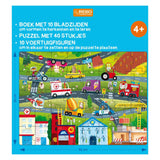 Rebo Publishers Book, Puzzle + 10 Figures - Køretøjer