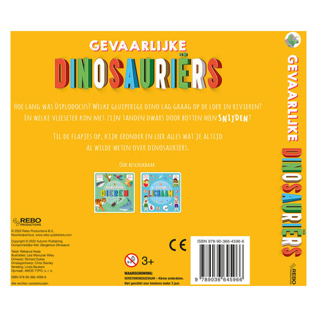 Livre à rabat sur les dinosaures dangereux des éditeurs Rebo
