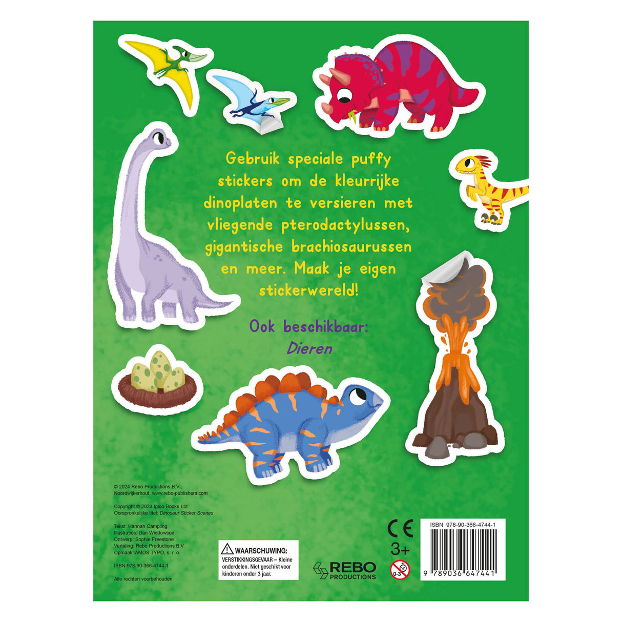 Rebo éditeurs dinos - autocollant amusant