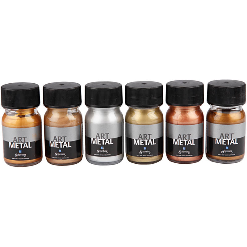 Creativ Company Hobby Paint Couleurs métalliques, 6x30 ml